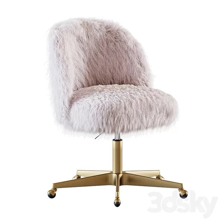 RH ALESSA KASHMIR FAUX FUR DESK CHAIR 3D Model Free Download