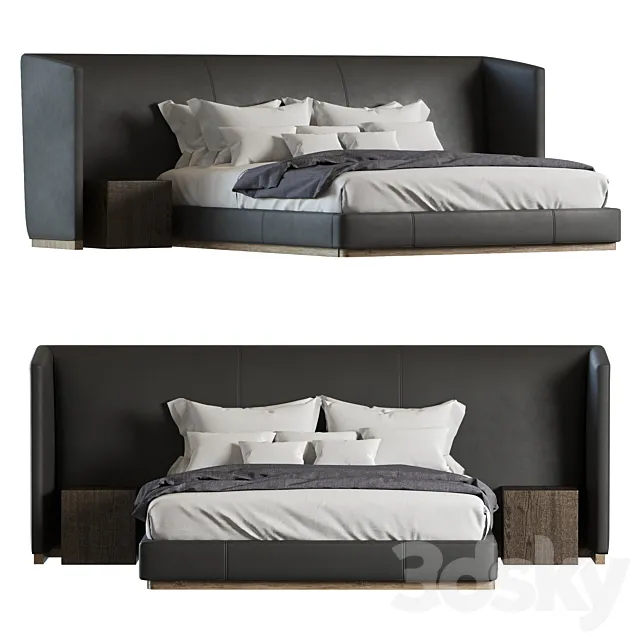 RH ALESSA LEATHER EXTENDED SHELTER BED 3DModel RH ALESSA LEATHER EXTENDED SHELTER BED 3DModel