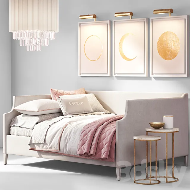 RH Annika Velvet Daybed 3DModel RH Annika Velvet Daybed 3DModel