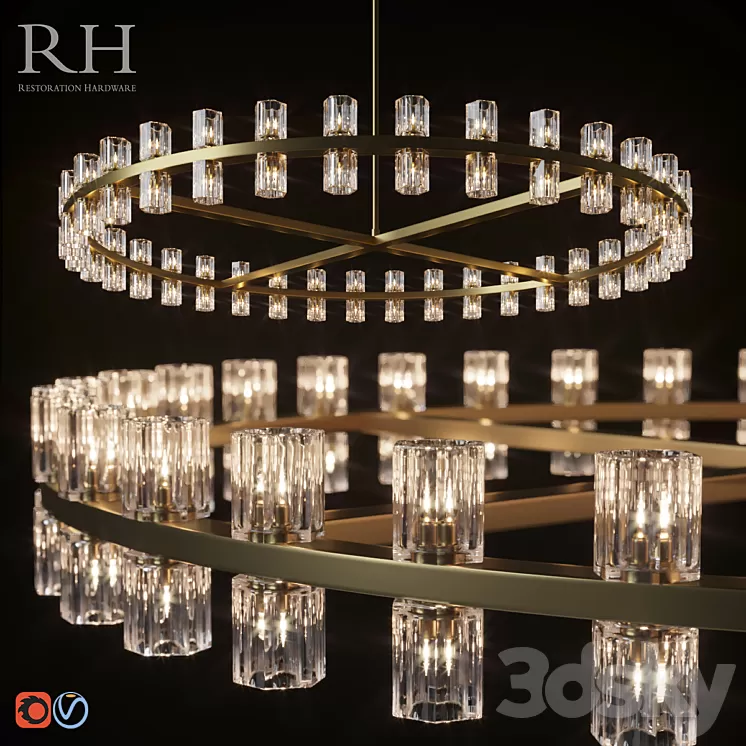 “RH ARCACHON ROUND CHANDELIER 60 “”” 3D Model