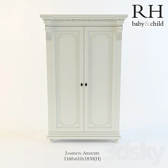 RH baby & child Jameson Armoire 3D Model RH baby & child Jameson Armoire 3D Model