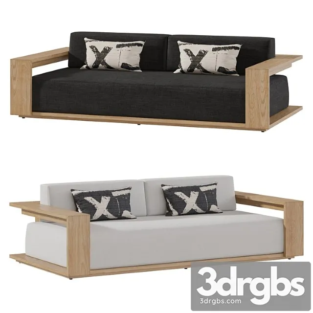RH Bahia Sofa Natural Teak Size 2150 3D Model Download