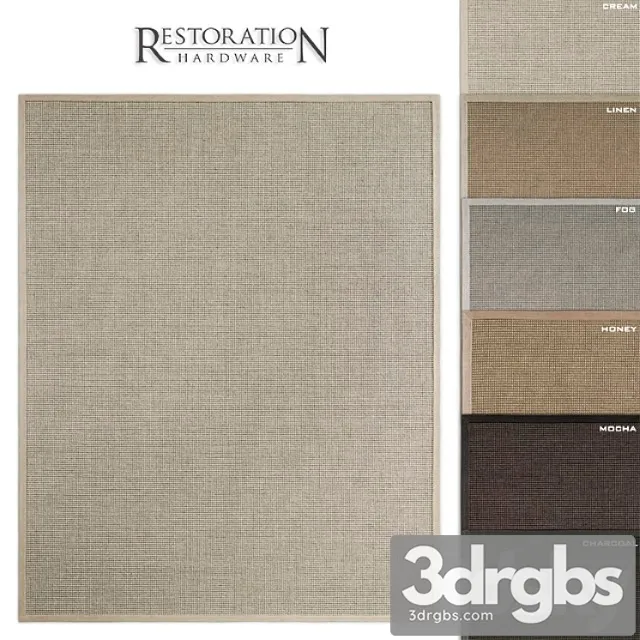Rh belgian looped wool sisal rug 3D Model Download