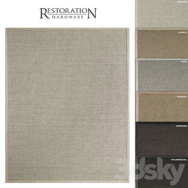 RH Belgian Looped Wool Sisal Rug 3D Model RH Belgian Looped Wool Sisal Rug 3D Model
