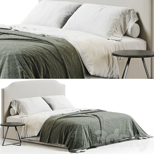 RH Belgian Slope Bed 3D Model RH Belgian Slope Bed 3D Model