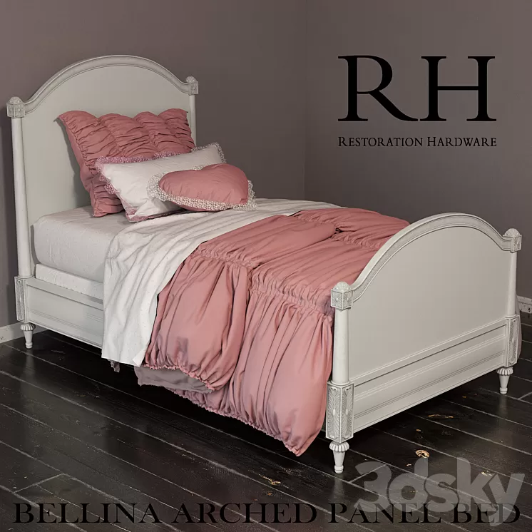 RH BELLINA ARCHED PANEL BED 3D Model RH BELLINA ARCHED PANEL BED 3D Model