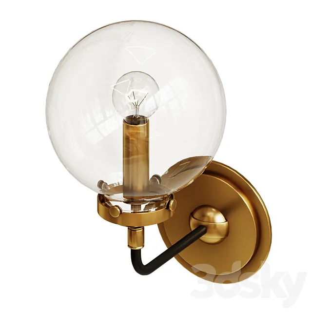 Rh bistro globe clear glass single sconce 3DModel