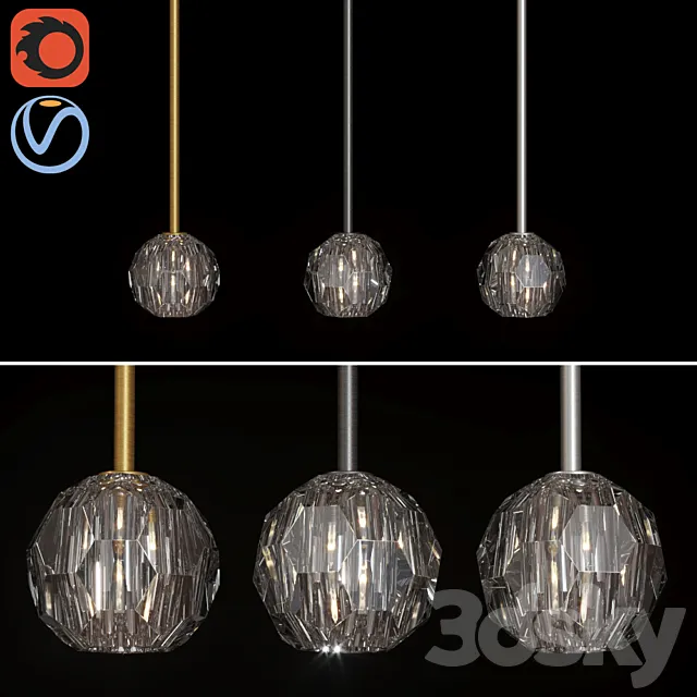 RH BOULE DE CRISTAL SINGLE ROD PENDANT 3D Model RH BOULE DE CRISTAL SINGLE ROD PENDANT 3D Model