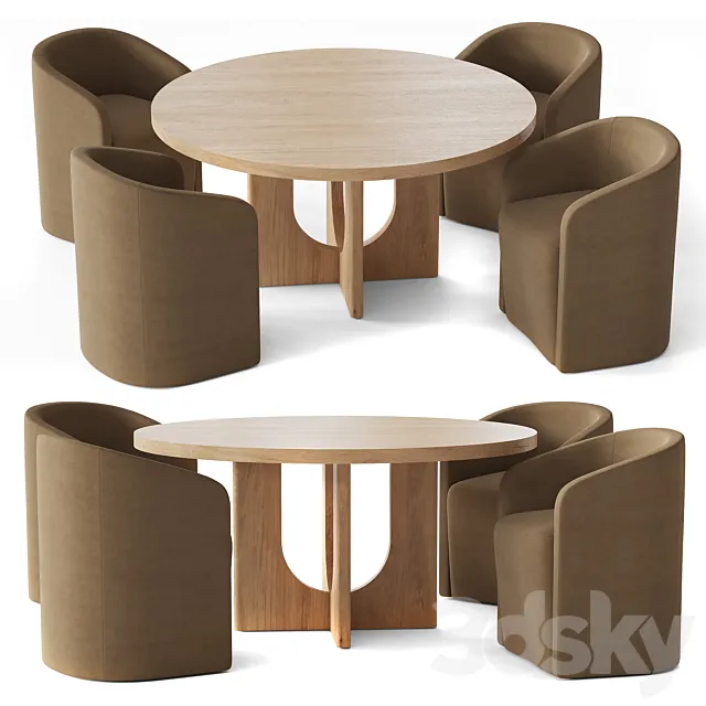 Rh Breton Round Dining Table 3D Model Rh Breton Round Dining Table 3D Model