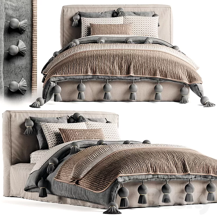 RH Brook Bed 3D Model