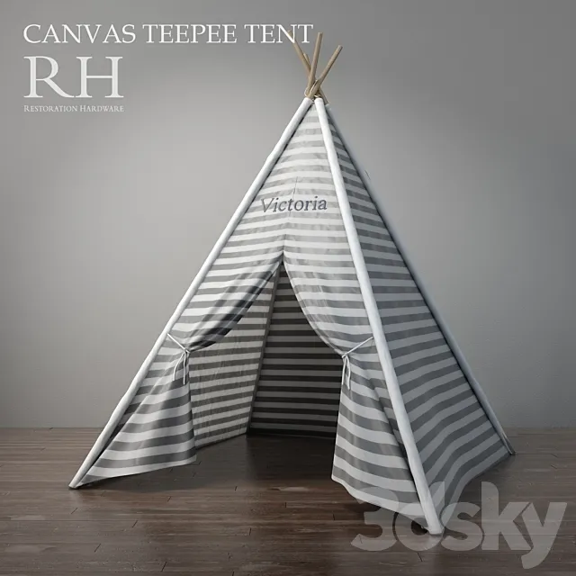 RH canvas teepee tent 3D Model