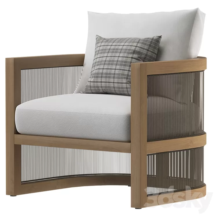 RH | Capri Teak Swivel Lounge Chair 3D Model RH | Capri Teak Swivel Lounge Chair 3D Model