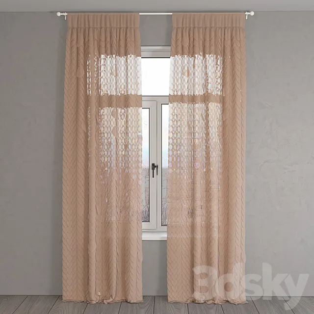 RH CASCADING TULLE DRAPERY SWATCH 3DModel