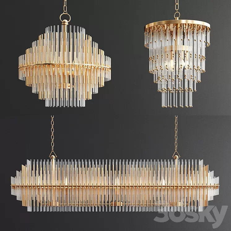 Rh Chandelier Collection – Emile 3D Model Rh Chandelier Collection – Emile 3D Model