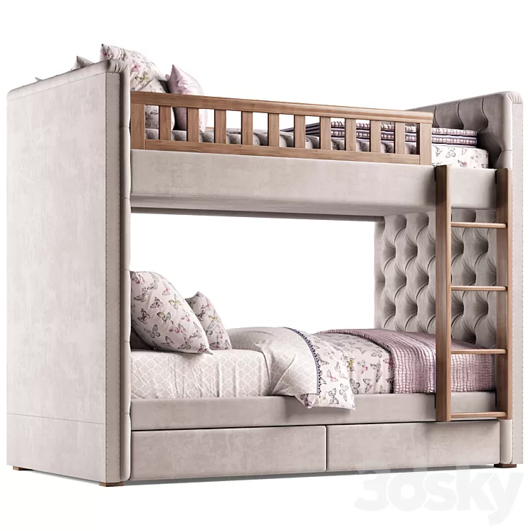 RH Chesterfield Bed 3D Model