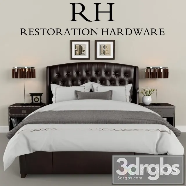 RH Churchill Fabric Bed 3D Model Download RH Churchill Fabric Bed 3D Model Download