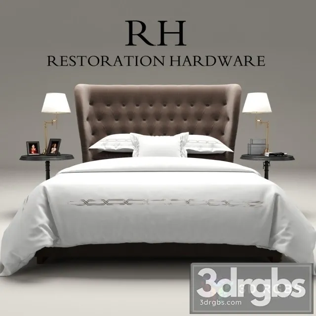 RH Churhil Bed 3D Model Download RH Churhil Bed 3D Model Download