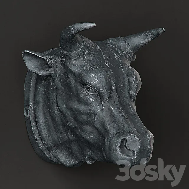 RH CIRCA 1900 CAST METAL BULL’S HEAD 3D Model