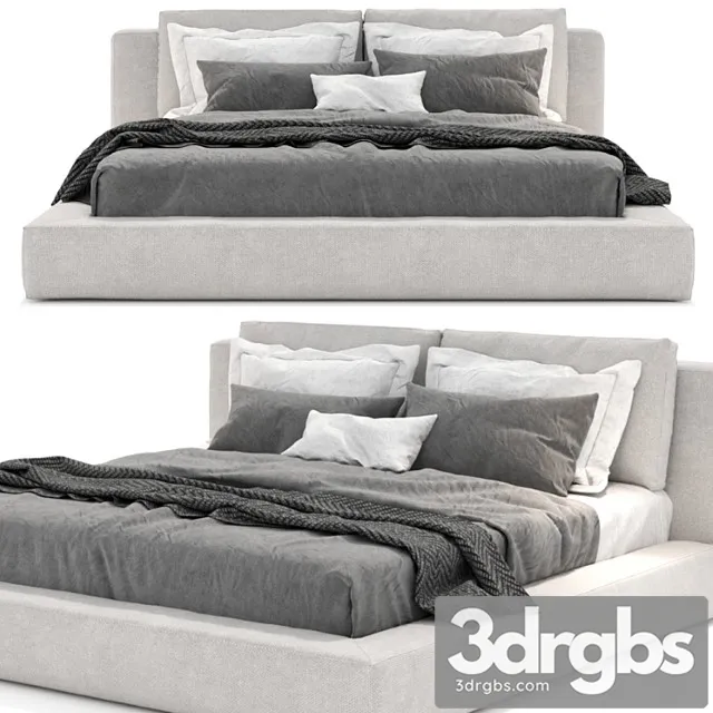 RH Cloud Slipcovered Platform Bed 3D Model Download 3DSKY Decor Helper