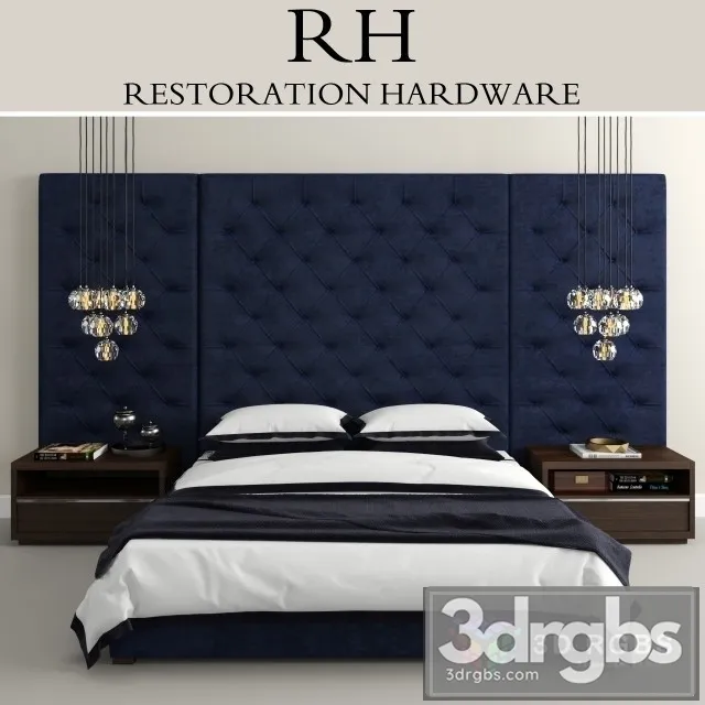 RH Contemporary Tufted Bed 3D Model Download RH Contemporary Tufted Bed 3D Model Download