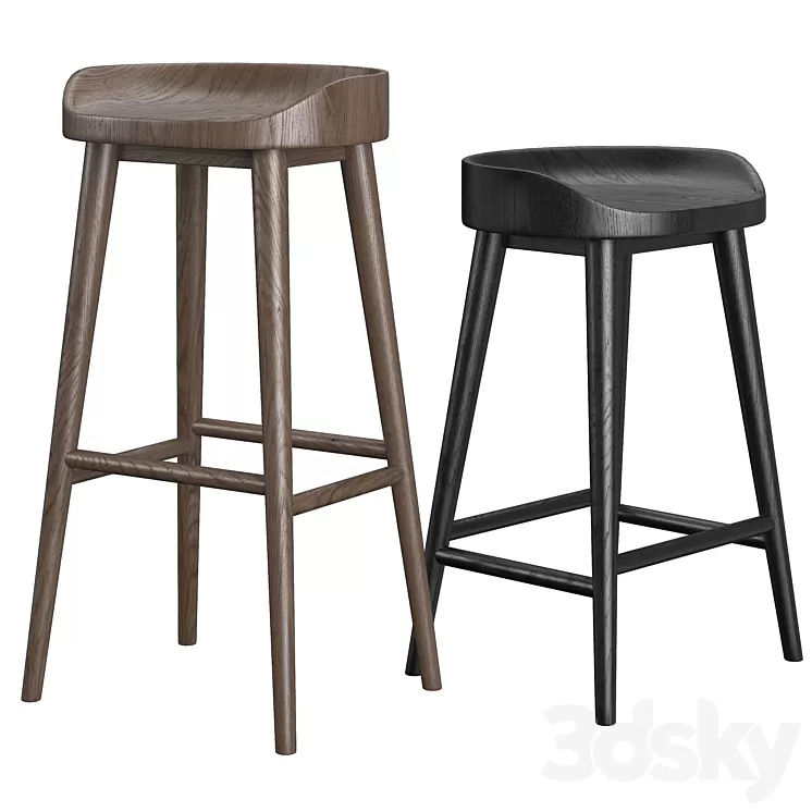 RH Danish Stool 3D Model RH Danish Stool 3D Model