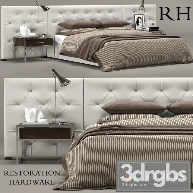 RH Diamond Tufted Bed 3D Model Download RH Diamond Tufted Bed 3D Model Download