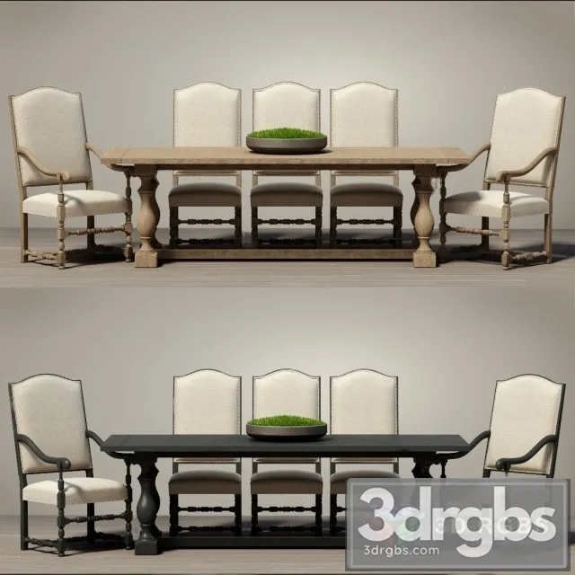 RH Dining Set 3D Model Download