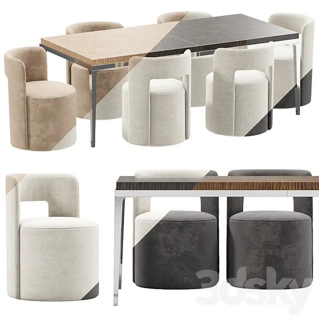 RH DINING SET 5 3D Model RH DINING SET 5 3D Model