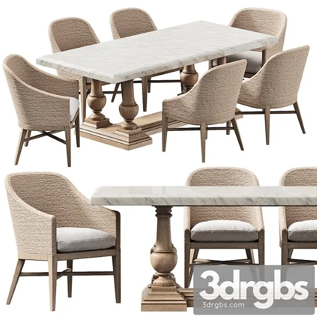 Rh dining set 8 2 3D Model Download