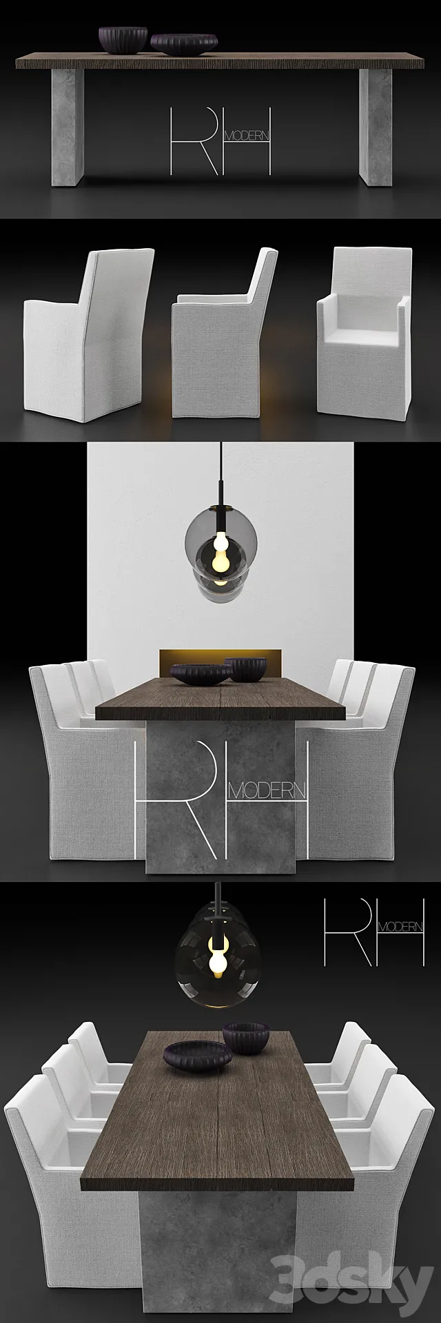 RH DINING TABLE 3DModel RH DINING TABLE 3DModel