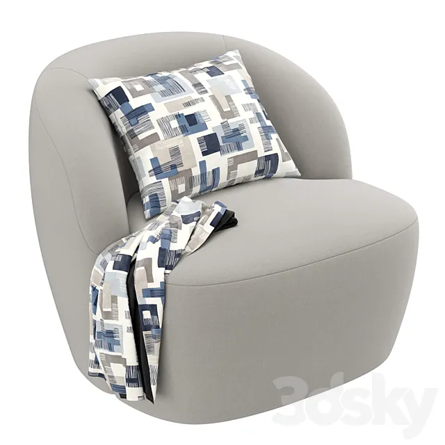 RH Emilia armchair 3D Model RH Emilia armchair 3D Model