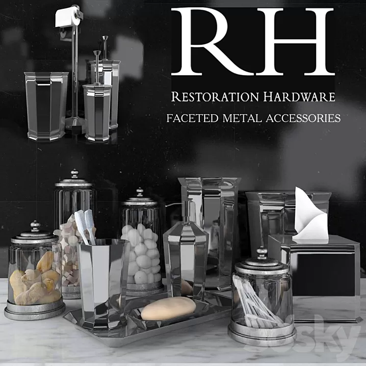 RH FACETED METAL ACCESSORIES 3D Model