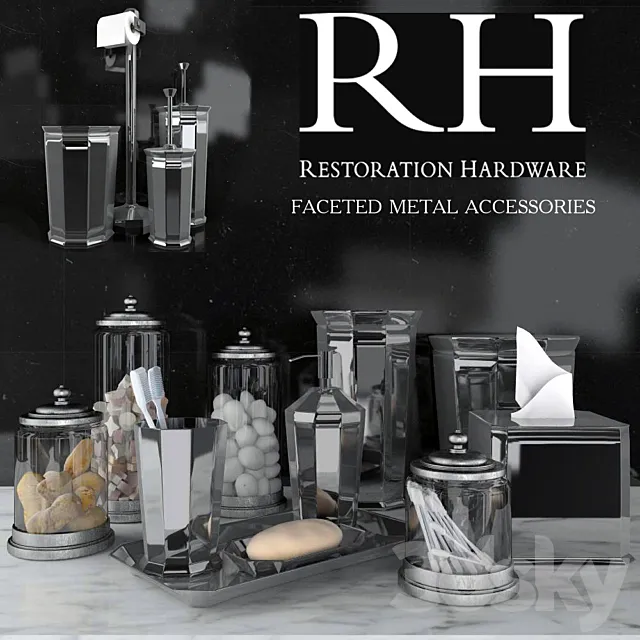 RH FACETED METAL ACCESSORIES 3DModel RH FACETED METAL ACCESSORIES 3DModel