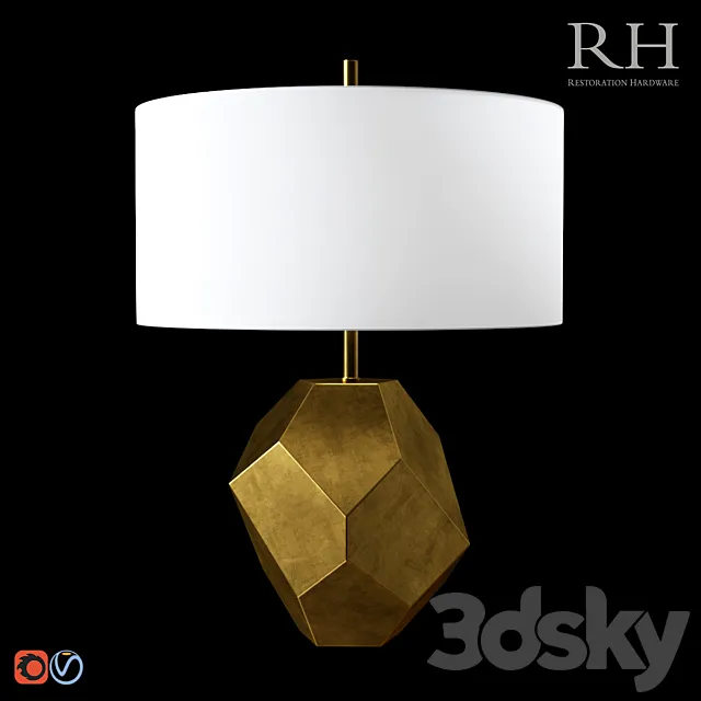 RH FACETED TABLE LAMP 3D Model RH FACETED TABLE LAMP 3D Model