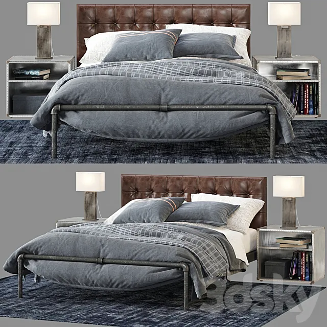 RH Finlay Platform Bed 3DModel RH Finlay Platform Bed 3DModel