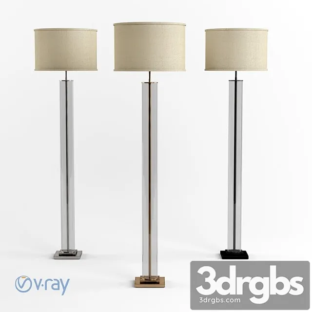 Rh French Column Glass Floor Lamp 3D Model Download