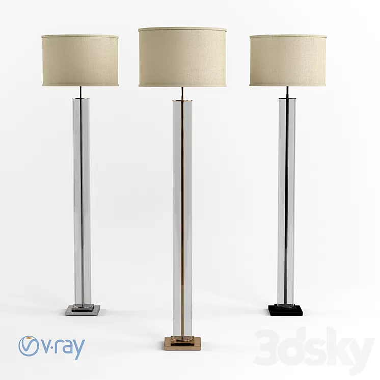 RH French Column Glass Floor Lamp 3D Model RH French Column Glass Floor Lamp 3D Model