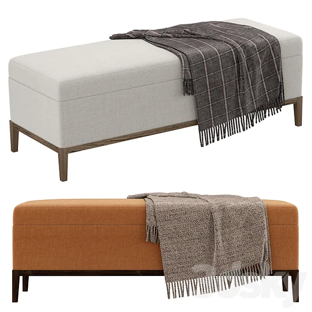 RH French contemporary bench 3D Model RH French contemporary bench 3D Model