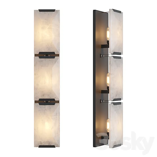 Rh Harlow Calcite Linear Sconce 3DModel Rh Harlow Calcite Linear Sconce 3DModel