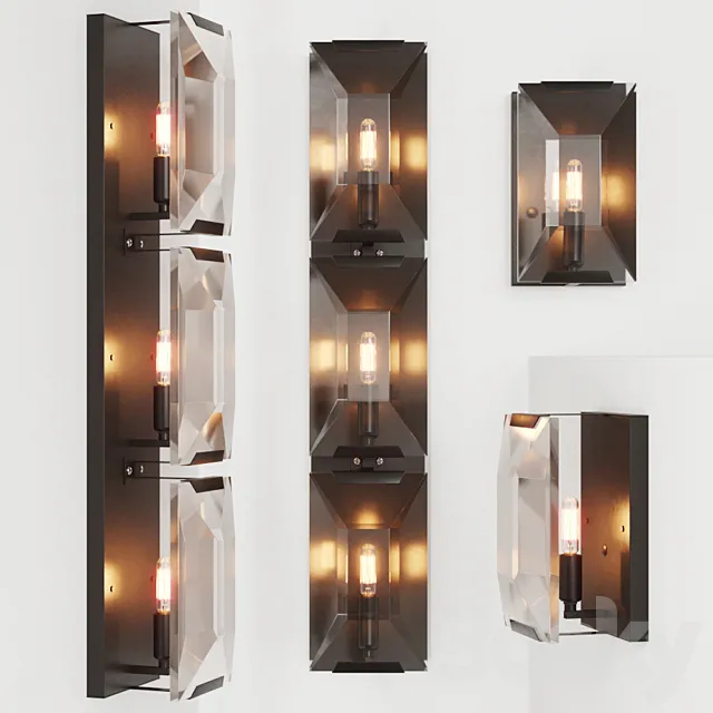 RH HARLOW CRYSTAL SCONCE. TRIPLE SCONCE 3DModel RH HARLOW CRYSTAL SCONCE. TRIPLE SCONCE 3DModel
