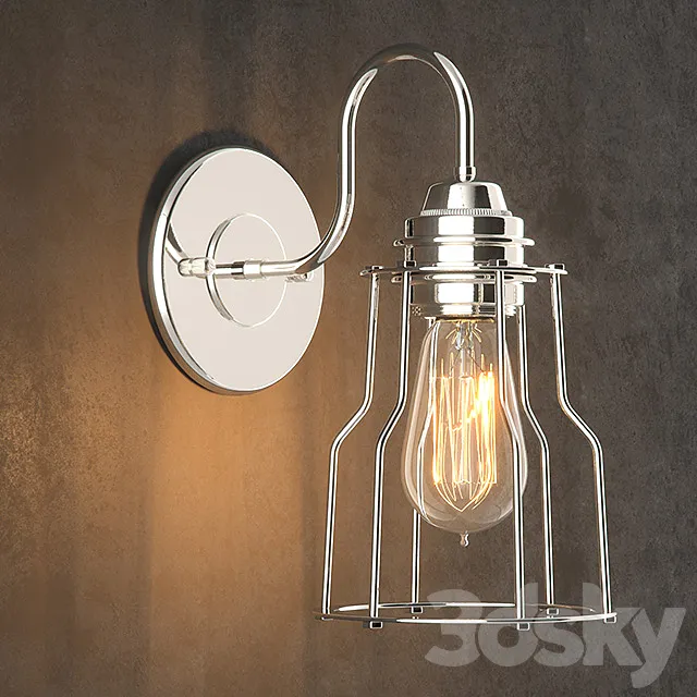 RH INDUSTRIAL FILAMENT SCONCE POLISHED NICKEL 3DModel