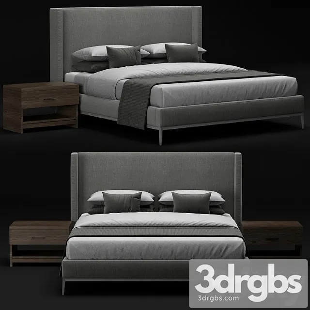 Rh italia shelter nontufted platform bed 2 3D Model Download Rh italia shelter nontufted platform bed 2 3D Model Download