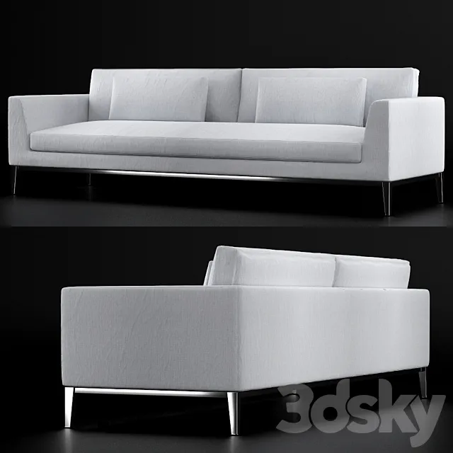 RH-ITALIA TAPER ARM FABRIC SOFA 3D Model RH-ITALIA TAPER ARM FABRIC SOFA 3D Model