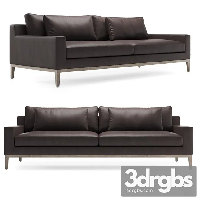 Rh italia track arm leather sofa