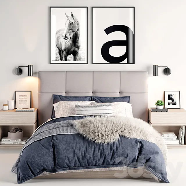 RH Logan platform bed 3DModel RH Logan platform bed 3DModel