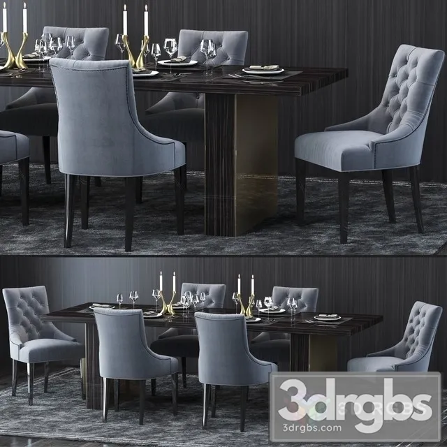 RH Luxury Table and Chair 3D Model Download