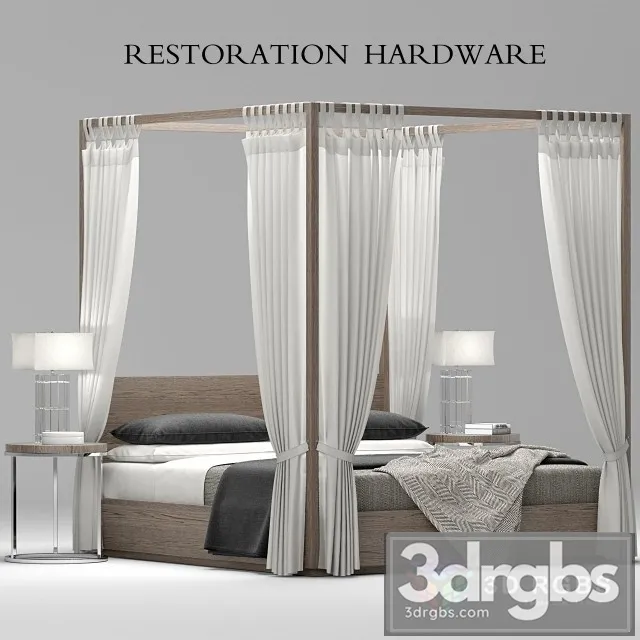 RH Machinto Bed 3D Model Download RH Machinto Bed 3D Model Download