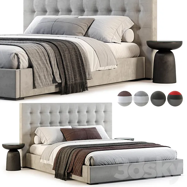 RH MODENA PANEL BOX-TUFTED BED 3D Model RH MODENA PANEL BOX-TUFTED BED 3D Model