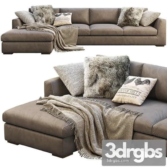 Rh Modena Taper Arm Chaise Sectional Sofa 3D Model Download