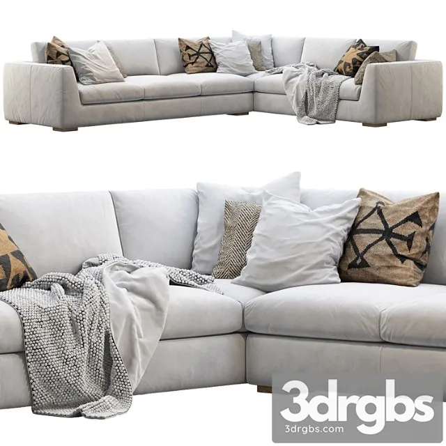 RH Modena Taper Arm L Sectional Sofa 3D Model Download